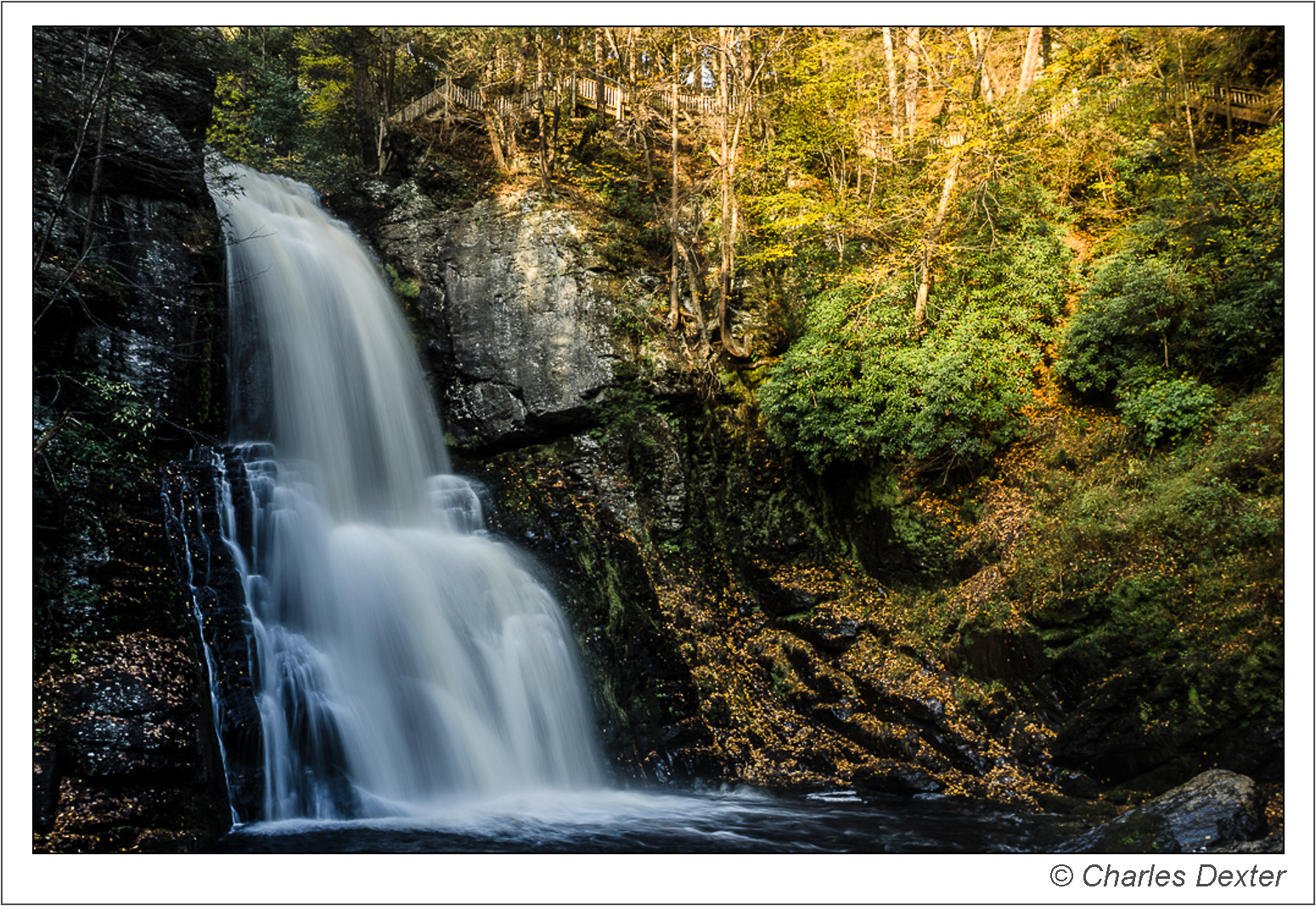 Late afternoon shadow on Bushkill Falls