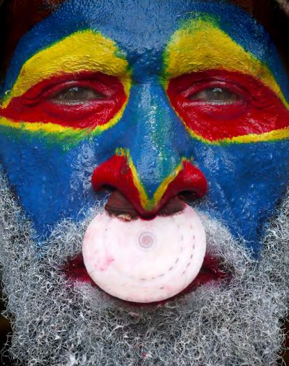 Face of a highland chief. Whagi Valley, Papua New Guinea. © Eric S. Rock. All rights reserved.