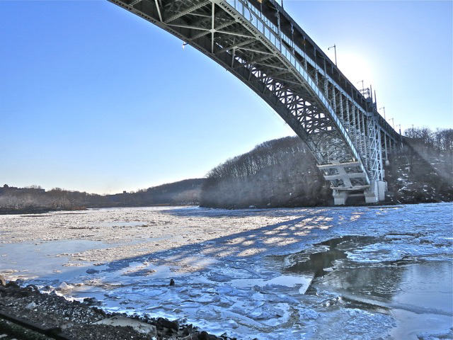 © Anneliese Scheef, January Floes, Henry Hudson Bridge, NYC