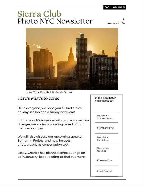 Sierra January 2026 newsletter